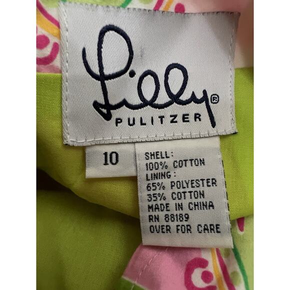Vtg 80’s Lilly Pulitzer Shift Dress Pink & Green Paisley Floral Mini Size 10 - Picture 6 of 9